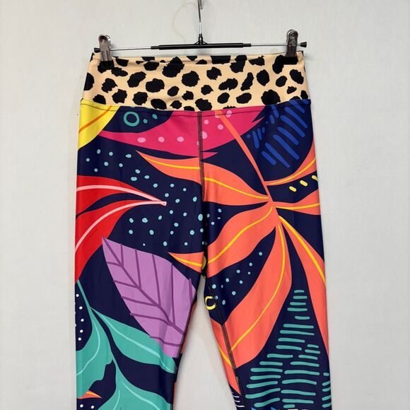 Loony Legs Women Leggings Size XL X-Large Colorful Artsy Tropical D044 -7 - Picture 12 of 16